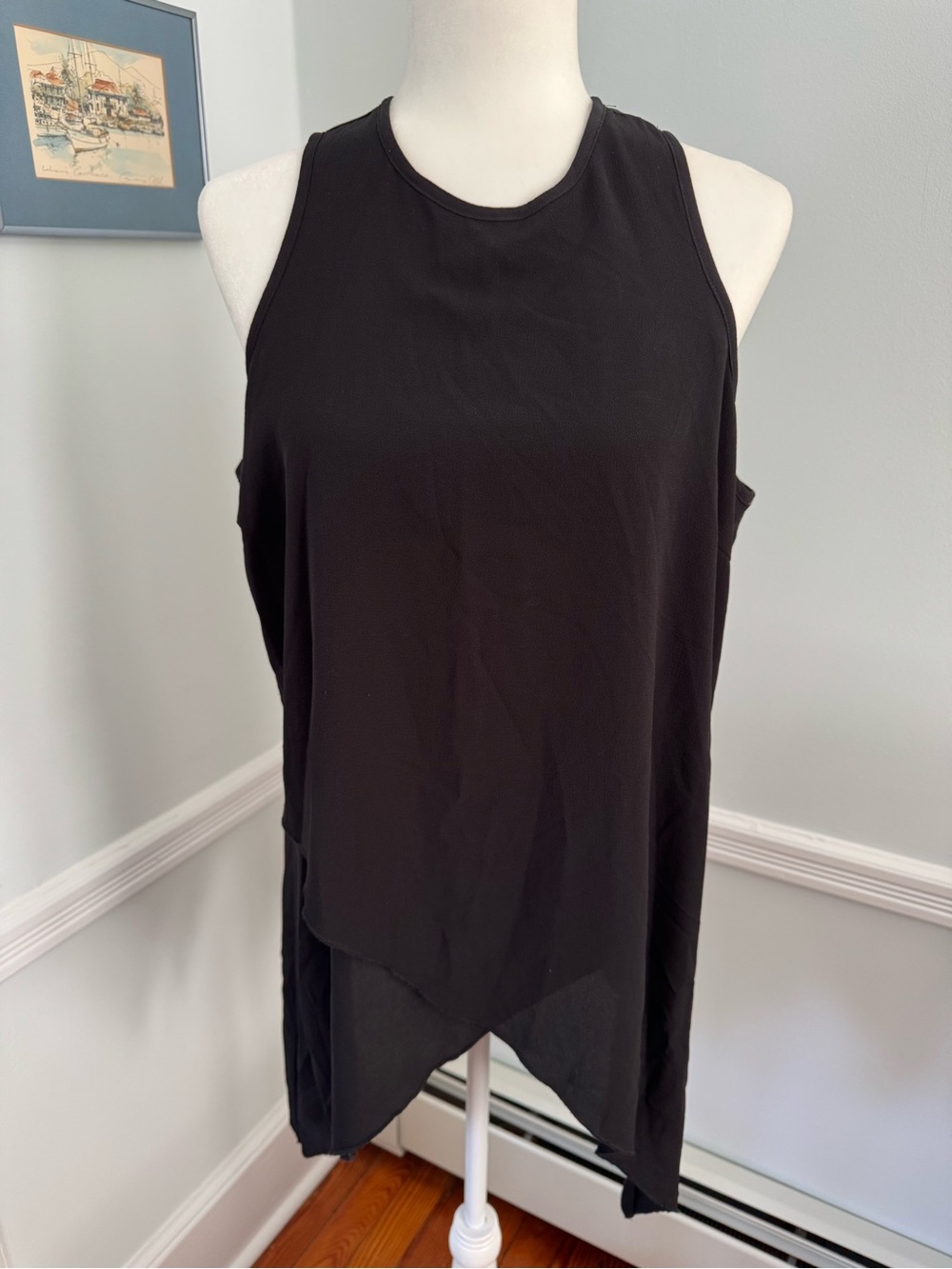 Black Sleeveless Tunic Top